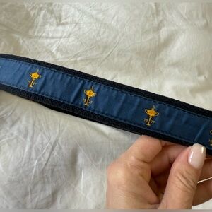 VINEYARD VINES | Men’s 34 | Blue RYDER CUP 1927 Trophy Cotton Leather Golf Belt